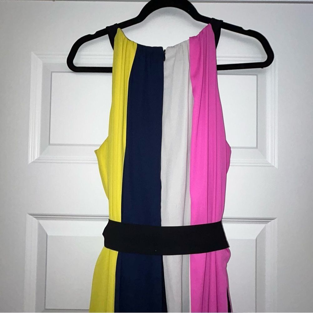 Colorblock Sleeveless Jumpsuit - Pink, Yellow & Black - Picture 7 of 12